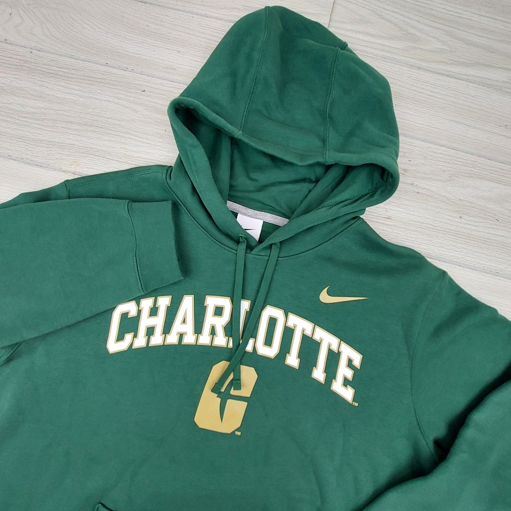 Nike Charlotte 49ers Hoodie Mens XL Green NCAA Pullover Fleece Swoosh